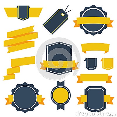 Vector Stickers and Badges Set 2. Flat Style. Stock Photo