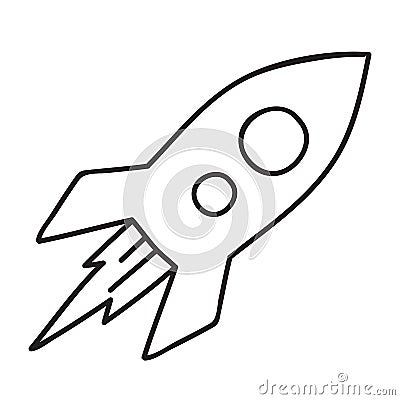 Vector stock illustration with single object, space theme, hand drawn, doodle style Vector Illustration