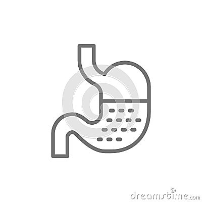 Stomach, human organ line icon. Vector Illustration