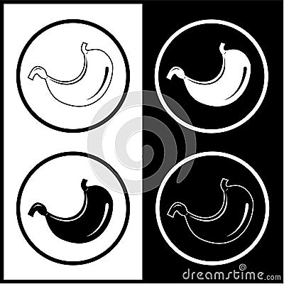 Vector stomach icons Vector Illustration