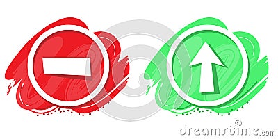 Vector Stop and Go, Yes and No, True and false, accept and reject symbols for evaluation Stock Photo