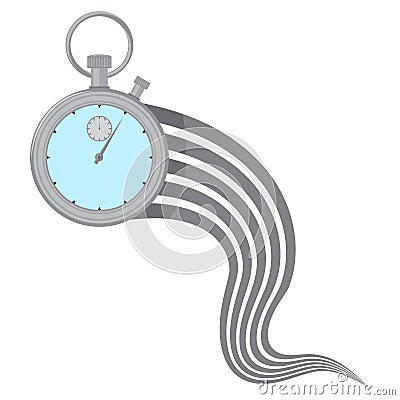 Vector Stopwatch or timer showing time. Label cooking time. Chronometer, time counter with dial. Countdown time, hours Vector Illustration
