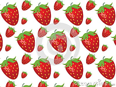 Vector Strawberries pattern background Vector Illustration