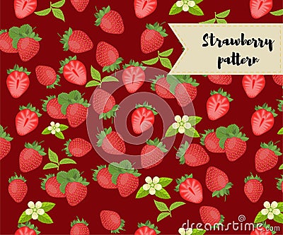 Vector strawberry seamless pattern. background, pattern, fabric design, wrapping paper, cover Vector Illustration