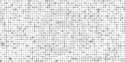 Vector streaming binary code background. Matrix background with numbers 1.0. Coding or hacking concept. Vector illustration Vector Illustration