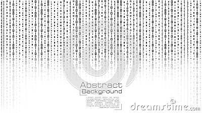 Vector streaming binary code on white background. Vector Illustration