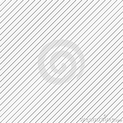 Vector stripes seamless pattern. Thin diagonal lines, 45 degrees inclination. Vector Illustration