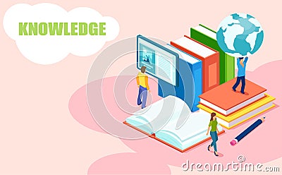 Vector of students reading books receiving international college degrees Vector Illustration