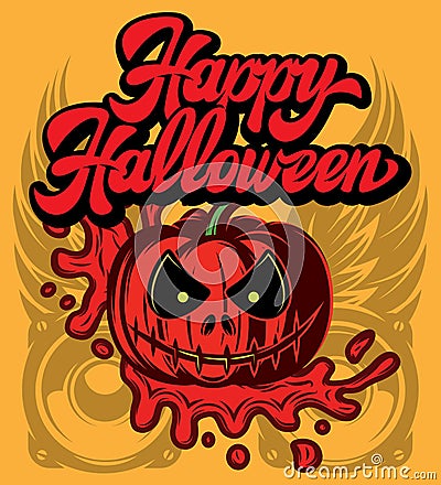 Vector stylish color party poster for happy halloween Vector Illustration