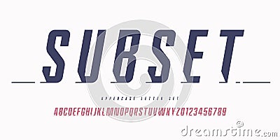Vector stylish sans serif font, uppercase letter set, alphabet, typography Vector Illustration