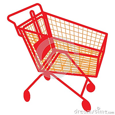 Vector stylized empty Shopping cart Vector Illustration