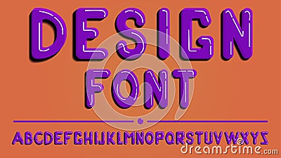 Vector of stylized font and alphabet Stock Photo