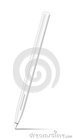 Vector stylus pencil for digital art white mockup Vector Illustration