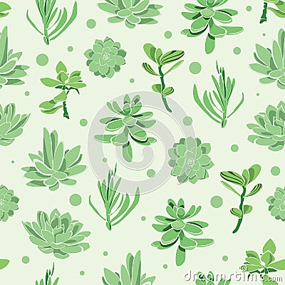 Vector succulent garden seamless pattern Vector Illustration