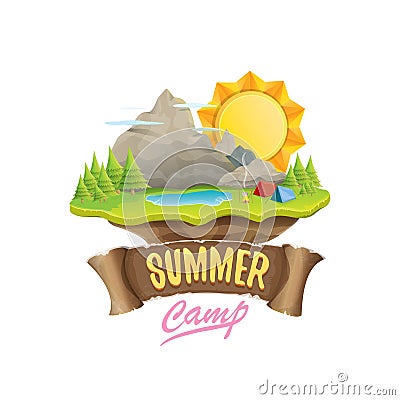 Vector summer campinng concept illustration Vector Illustration