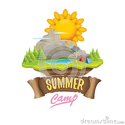 Vector summer campinng concept illustration Vector Illustration