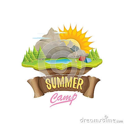 Vector summer campinng concept illustration Vector Illustration