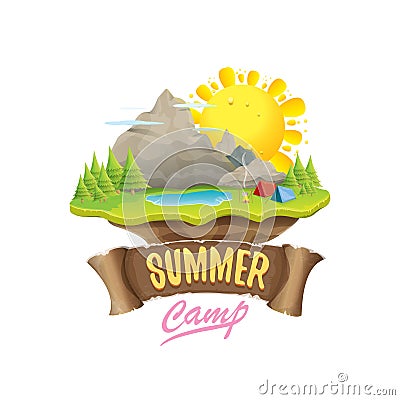 Vector summer campinng concept illustration Vector Illustration