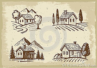 Vector summer cottage Vector Illustration