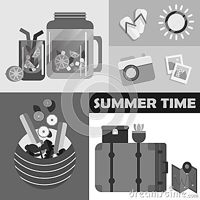 Vector summer day elements set Vector Illustration