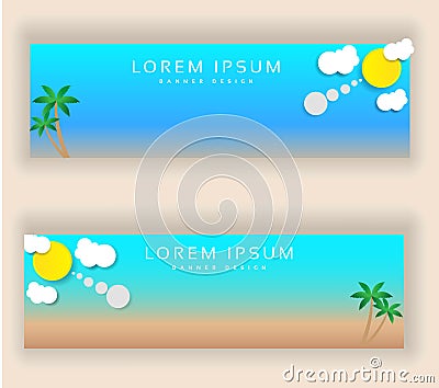 Vector summer design banner web template Vector Illustration