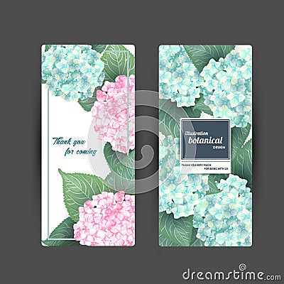 Vector summer flower banners with hydrangea Vector Illustration