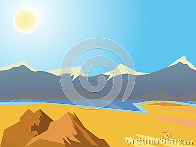 Vector summer landscape. Vector Illustration