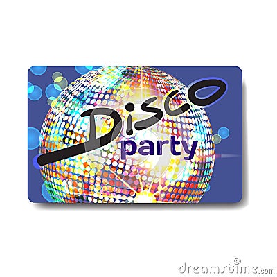 Vector summer party flyer disco style. Night beach, dj Stock Photo