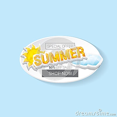 Vector summer sale template banner. Vector Illustration