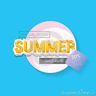 Vector summer sale template banner. Vector Illustration