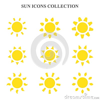 Vector sun icons set. Vector Illustration