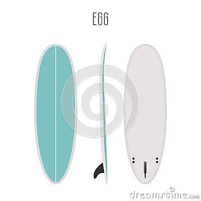 Vector surf egg board with three sides Vector Illustration