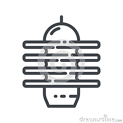 Vector surge arrester line icon isolated on transparent background. Vector Illustration