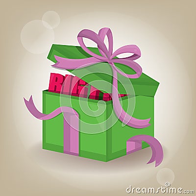 Vector surprise inside almost open gift box design template.vector illustration. Vector Illustration