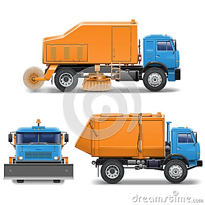 Vector Sweeping Machine Vector Illustration