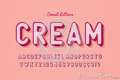 Vector sweet candy font design, alphabet, typeface, letters and Vector Illustration