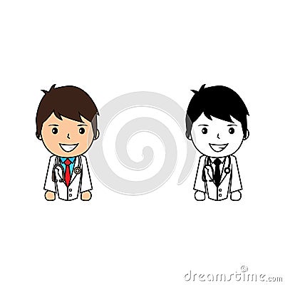Vector of a sweet doctor character Vector Illustration