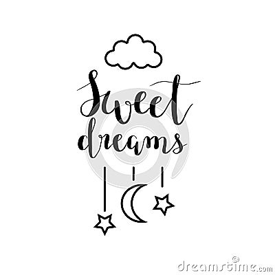 Vector sweet dreams calligraphy design Vector Illustration