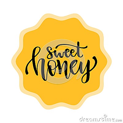 Vector Sweet Honey badge. Label design. Vector Illustration