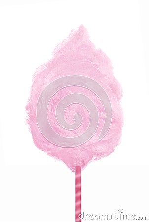 Vector sweet pink cotton candy isolated on white background. Realistic illustration. EPS10 Cartoon Illustration