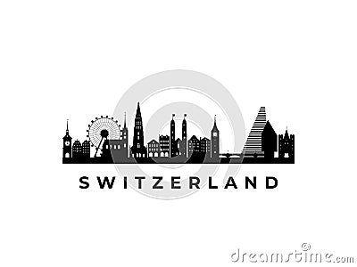 Vector Switzerland skyline. Vector Illustration