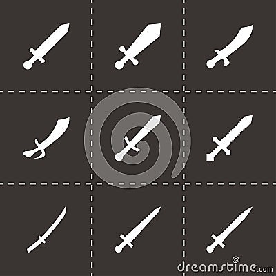 Vector sword icon set Vector Illustration