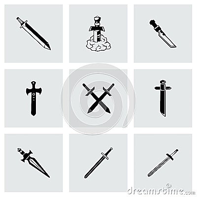 Vector Sword icon set Vector Illustration