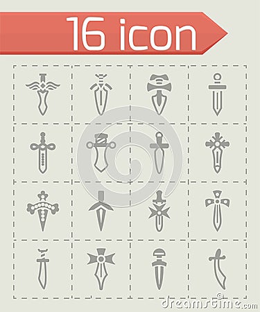 Vector Sword icon set Vector Illustration