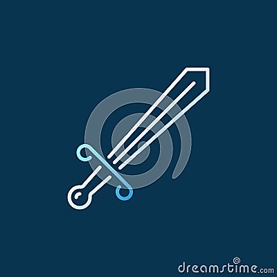 Vector Sword modern colorful icon or sign in outline style Vector Illustration