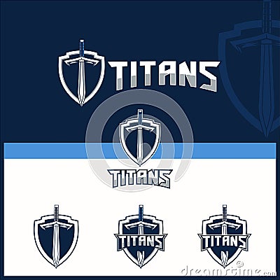 Vector sword for titans theme logo template Vector Illustration