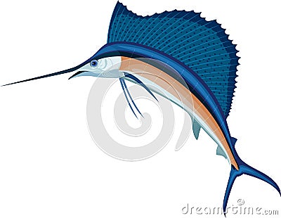 Vector swordfish Atlantic sailfish illustration Vector Illustration