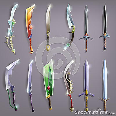 Vector swords set. Vector Illustration