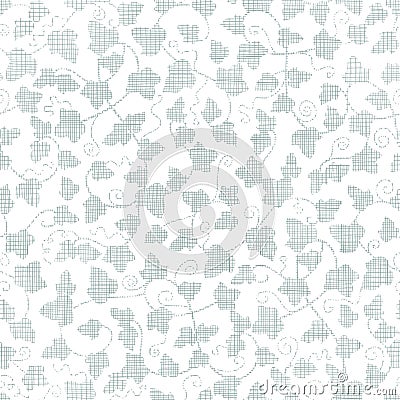 Vector sylver ivy textile texture seamless pattern Vector Illustration