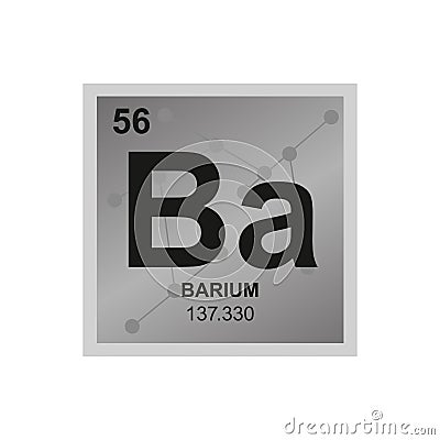 Vector symbol of barium on the background from connected molecules Vector Illustration